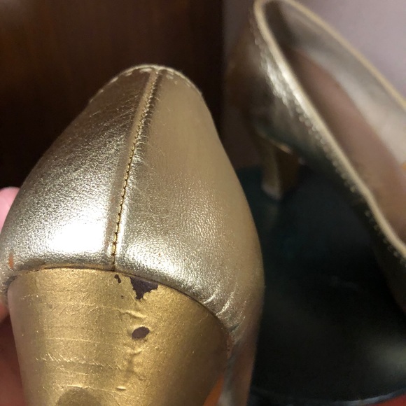 Vintage 1960's shoes Balli heels gold rockabilly with original box Size 6.5 - Picture 14 of 15